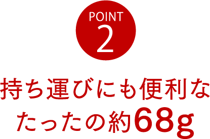 POINT2 持ち運びにも便利なたったの約68g