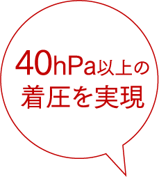 40hPa以上の着圧を実現